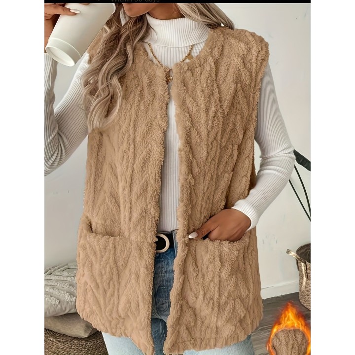 Women's Fashionable Casual Double-Sided Plush Vest